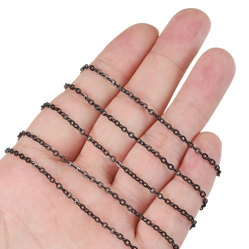 Stainless Steel O Shape 1.5 mm Black Chains