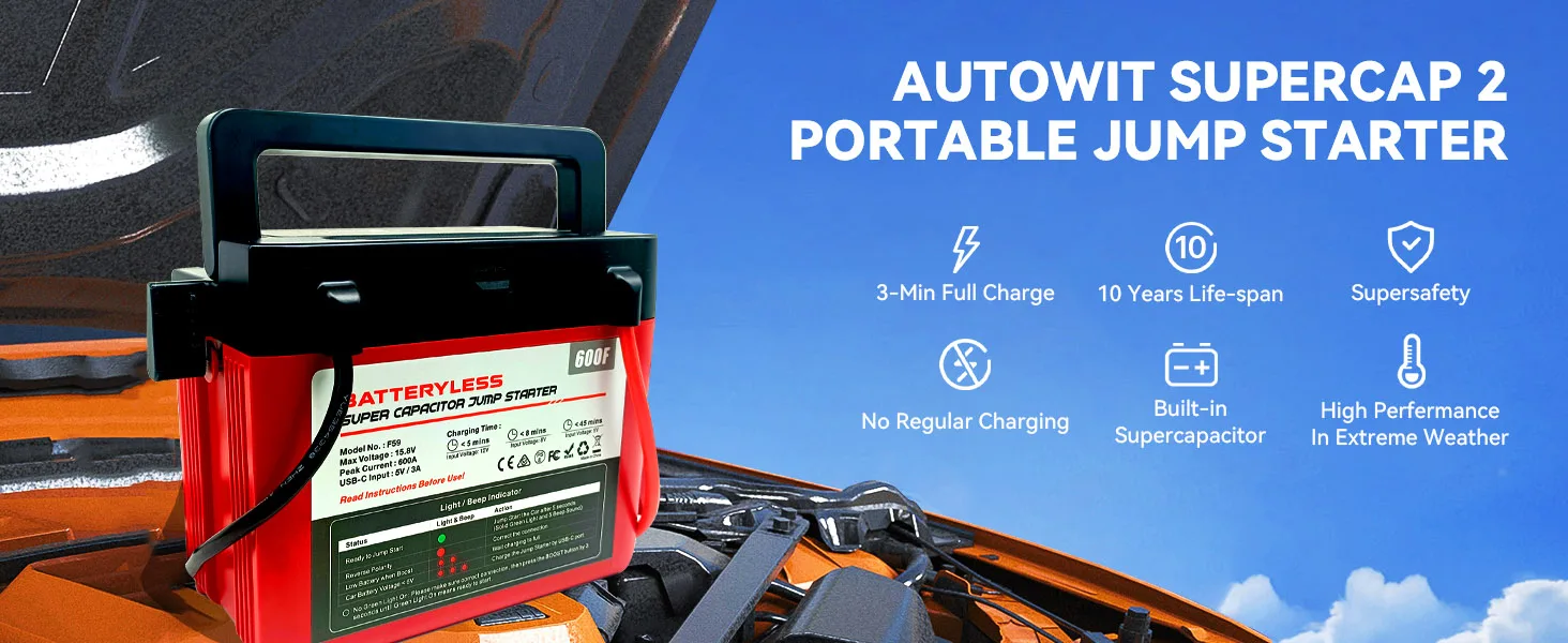 High Voltage 12V Battery Ultracapacitor Battery Graphene Self-healing power supply jump Starter Super Capacitor Container