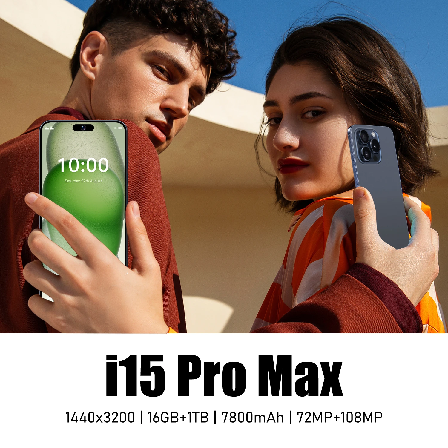 Manufacturer Original 15 Pro Max 7.6 Inch Clone 4G 5G Smartphone 16GB+1TB Unlocked Dual Sim Card HD Android 15 Pro Max Logo