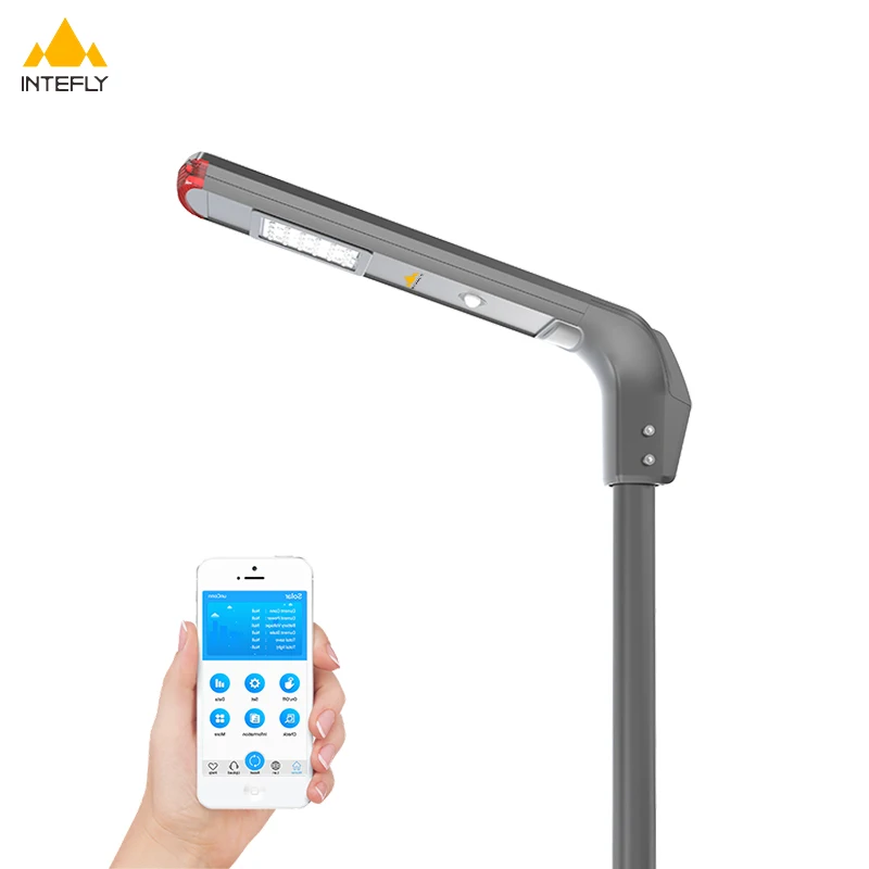Phone bluetooth control solaires lighting all in one SOLAR AC hybrid energy street LED light