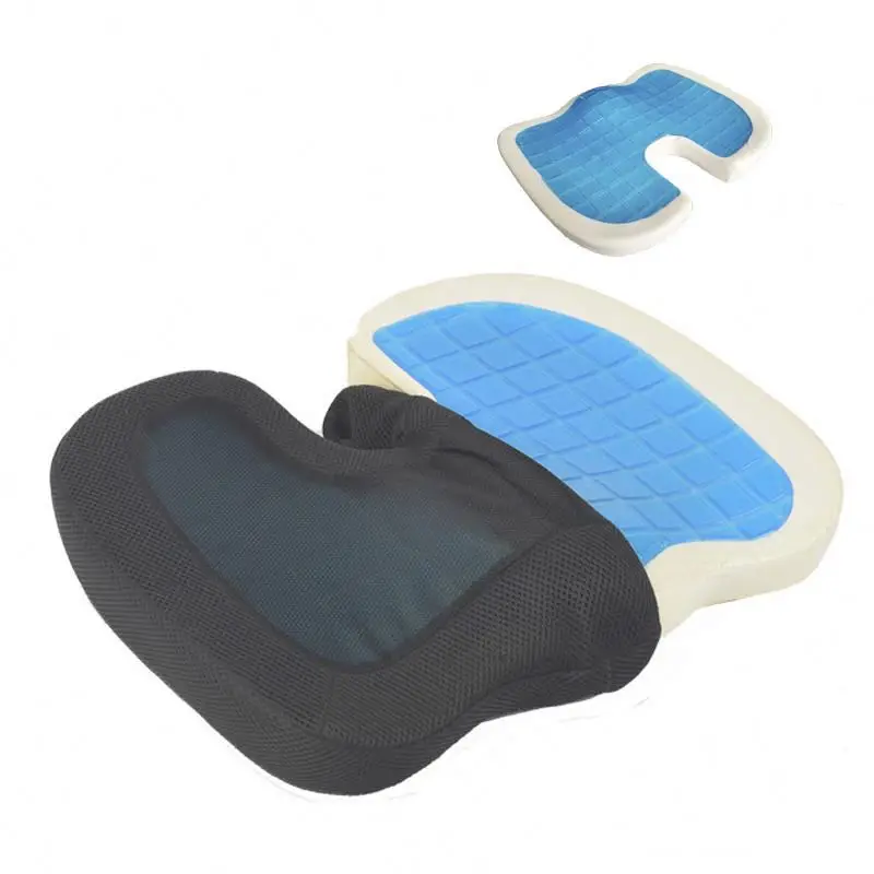 Hot sale premium comfort car seat gel soft seat sitting cushion gel with cover  for car