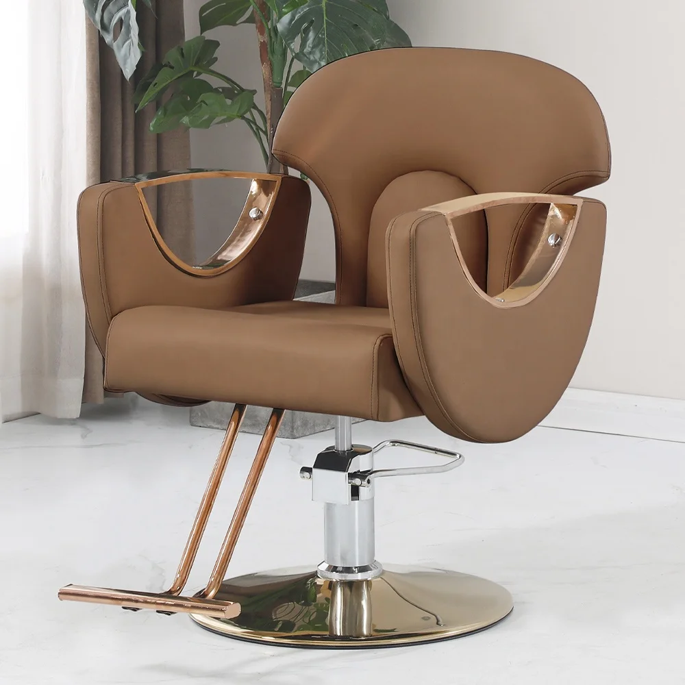 Light Luxury Barber Shop Hair Cutting Chair Hair Salon Dedicated Lifting Rotary Barber Hairdresser Chair