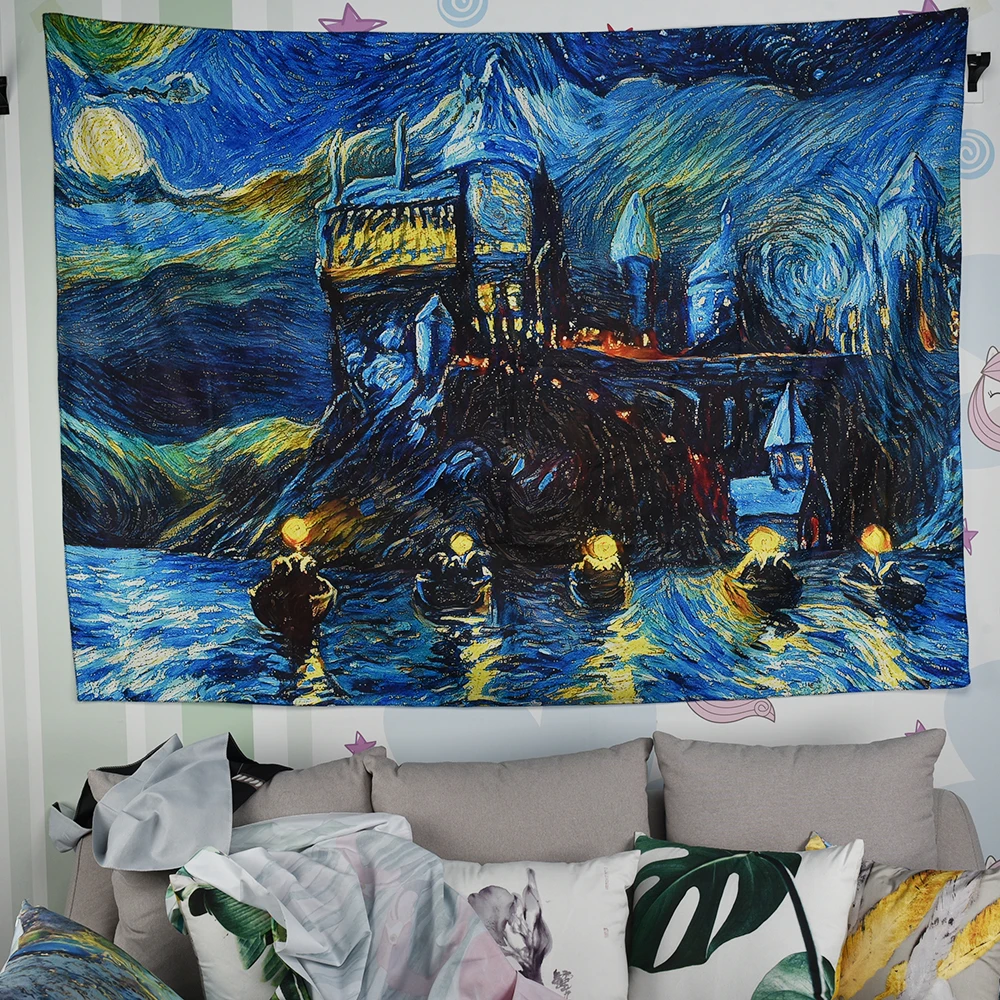 Modern Home Decoration Custom Polyester High Resolution Pictures Digital Print Art Hanging Wall Tapestry