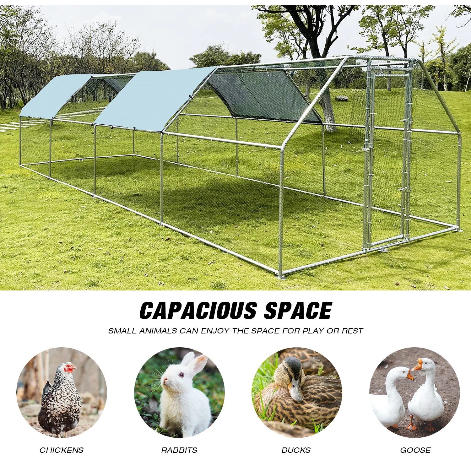 In Stock Chicken Coop Cages Farm  Family Galvanized Metal Cheap chicken coops with cover
