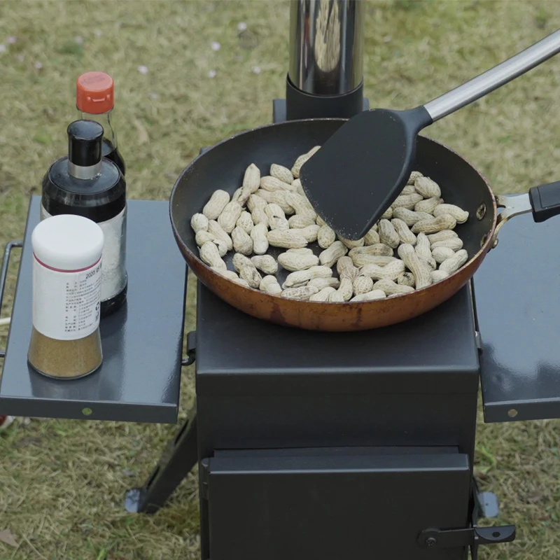 Smokeless charcoal stove cooking outdoor sauna stove ice fishing keep warm coal wood burning stove with long pipe for tent