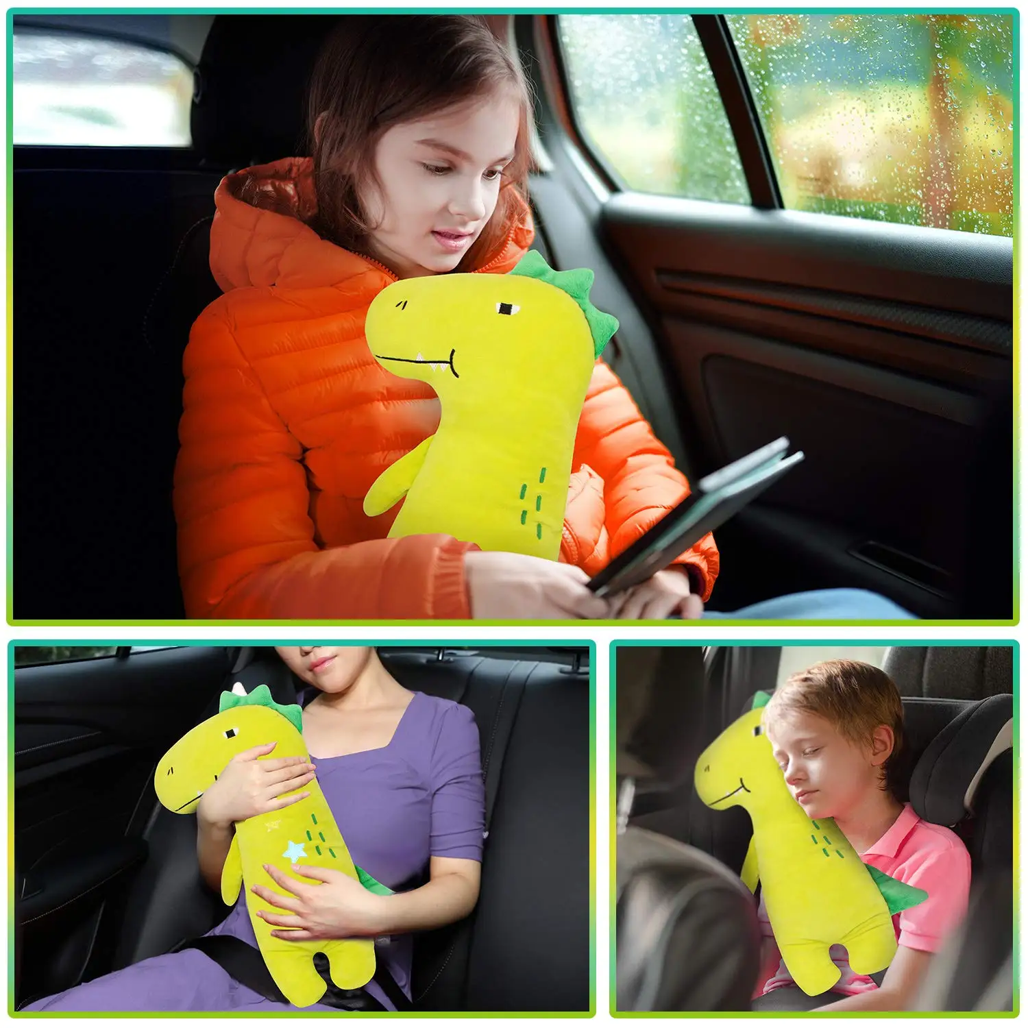 Car Seat Belt Shoulder Cuffs Cute Cartoon Neck Pillow Seat Belt Pads Cover Protector Pillows