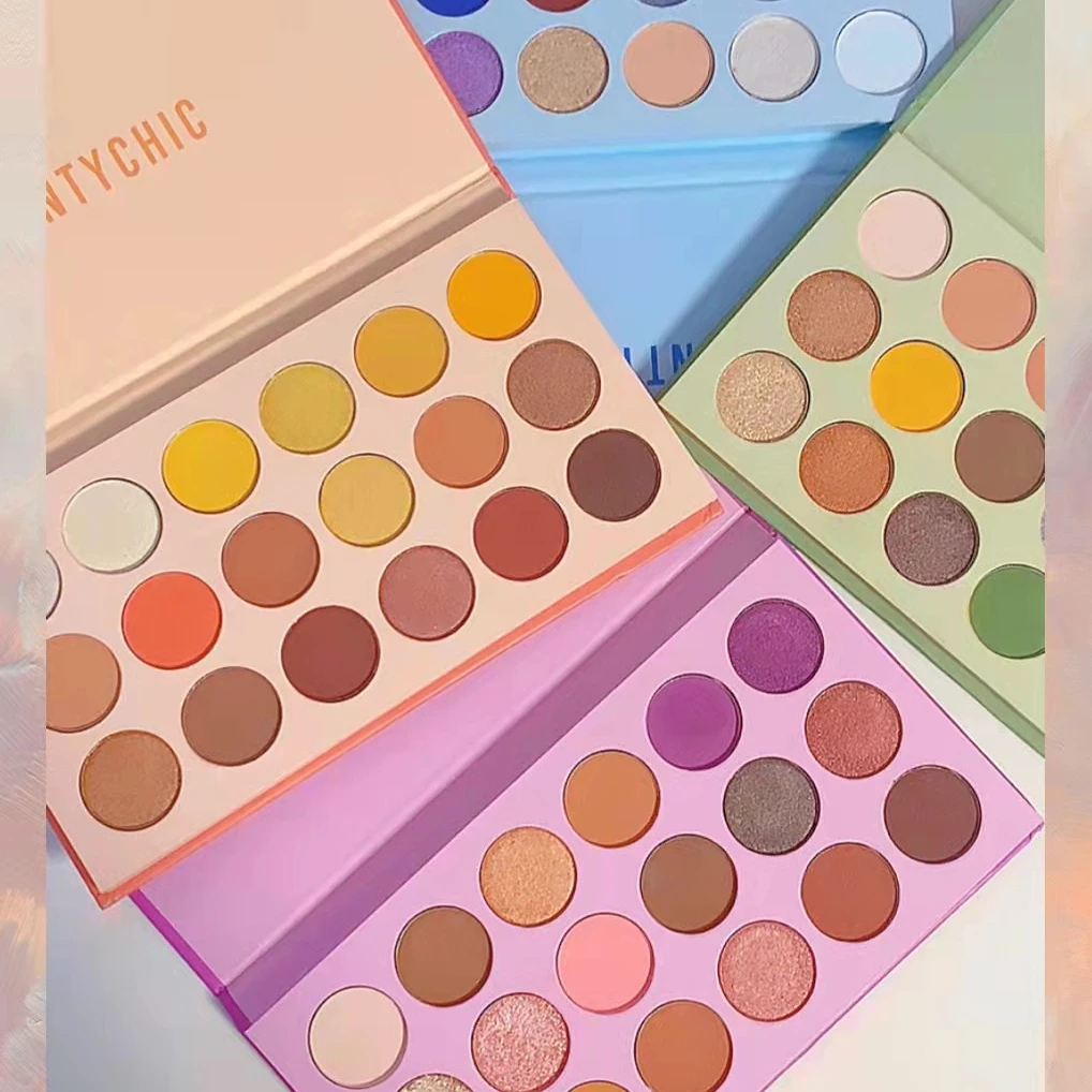 Private label 18-color winter soda avocado eyeshadow palette pearly matte glitter lasting waterproof custom logo