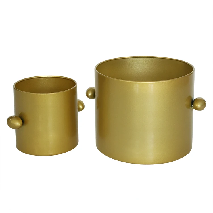 Set of 2 big and small pot indoor plant pots decorative plant flower pots large with ball shape handle