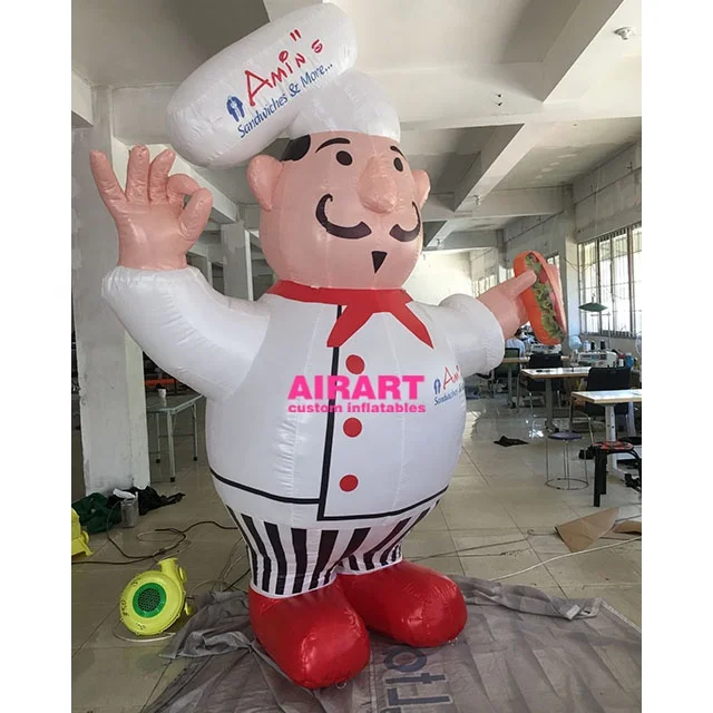 Customize Inflatable Chef Restaurant Outdoor Advertising Inflatable Cook Man Blow Up Inflatable Cook