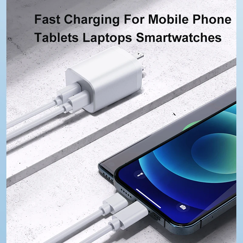 Hot Selling  Foldable Dual Ports 30W PD USB Charger Mini Power Supply Adapter USB A+C ports Wall Charger