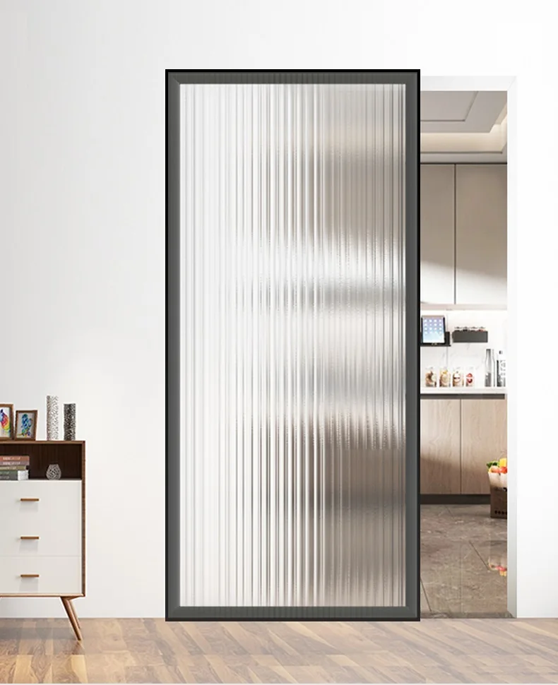 simple design mirror sliding bathroom door Hidden Track System Wall Mount Invisible Sliding Door