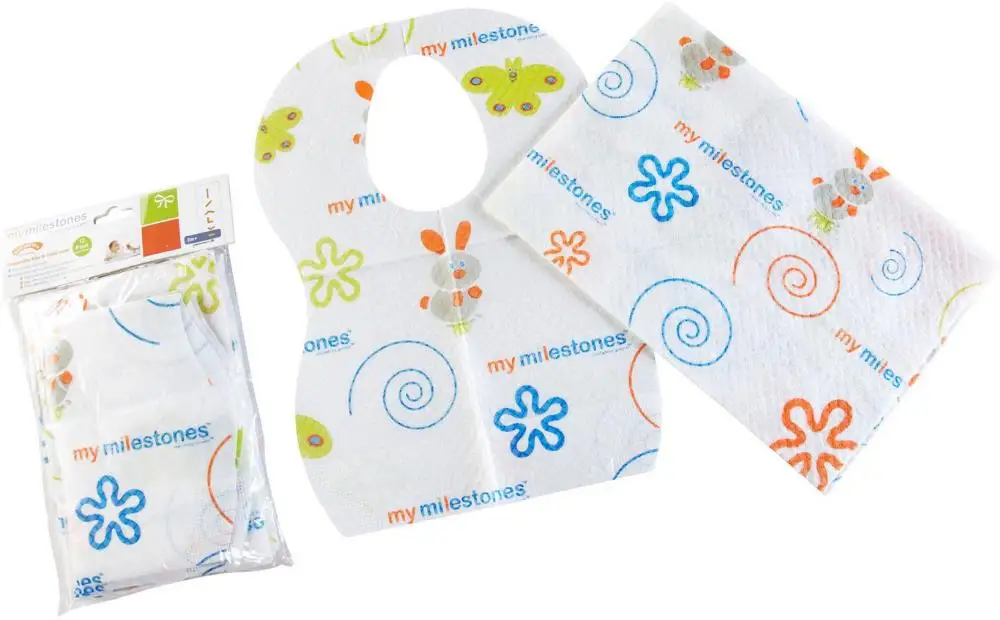 Customize Print Bag Box Disposable Baby Bib Waterproof Safe And Soft Cute Disposable Paper Baby Bib