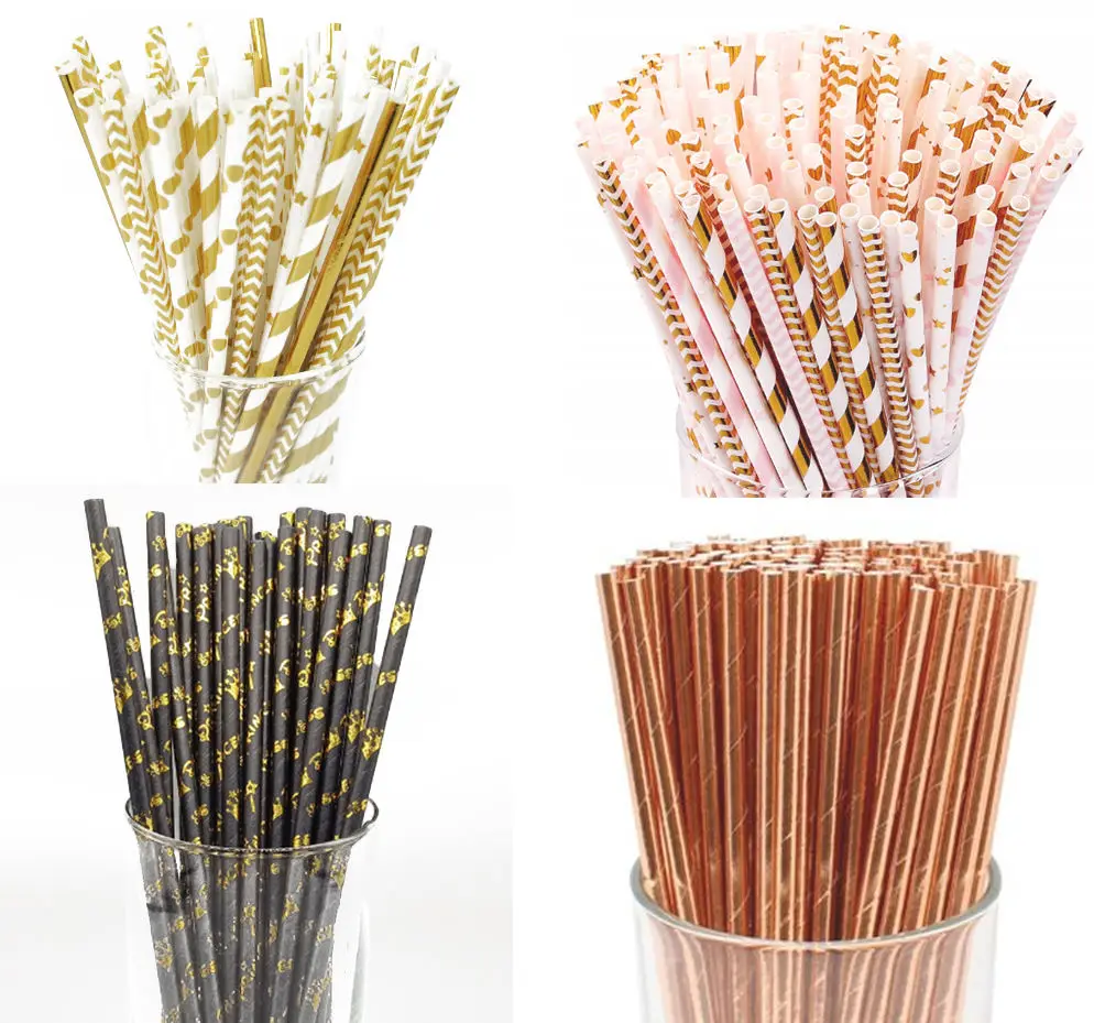 Kraft Paper Spoon Straw Milkshake Straws Drinking Paper Straw China Craft Cocktail Bar Accessories Accept Customized Logo