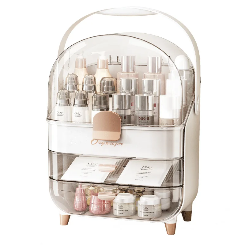 Fashion Cosmetic Storage Box Large Capacity Dustproof Skin Care Rack Light Luxury Drawer Type Case