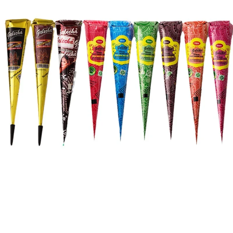 25g Multicolor Indian Henna Cones Tattoo Paste For Temporary Tattoo Sticker Body Paint Art Cream