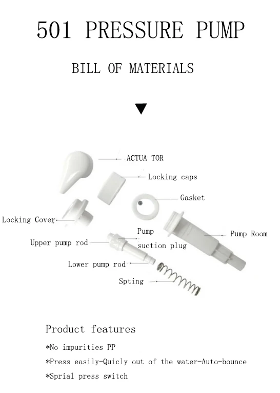 Factory Direct Sales 33/410High tooth emulsion pump Facial cleanser lotion  Shampoo   head Shower gel pump head