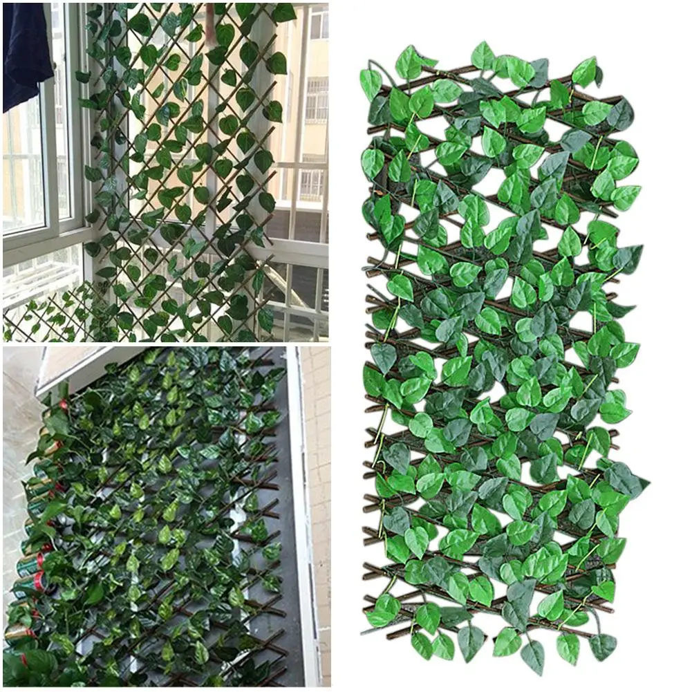 
Expanding Trellis Fence Retractable Fence Artificial Garden Plant Fence UV Protected Privacy Screen for Outdoor Indoor Use Garde 