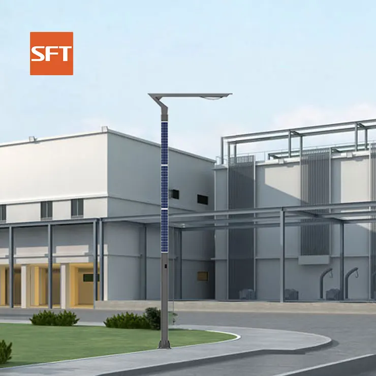 Wind resistant Vertical solar Solar Street Light Outdoor Emergency Light with PIR Motion Sensor All-in-one Street Lamp