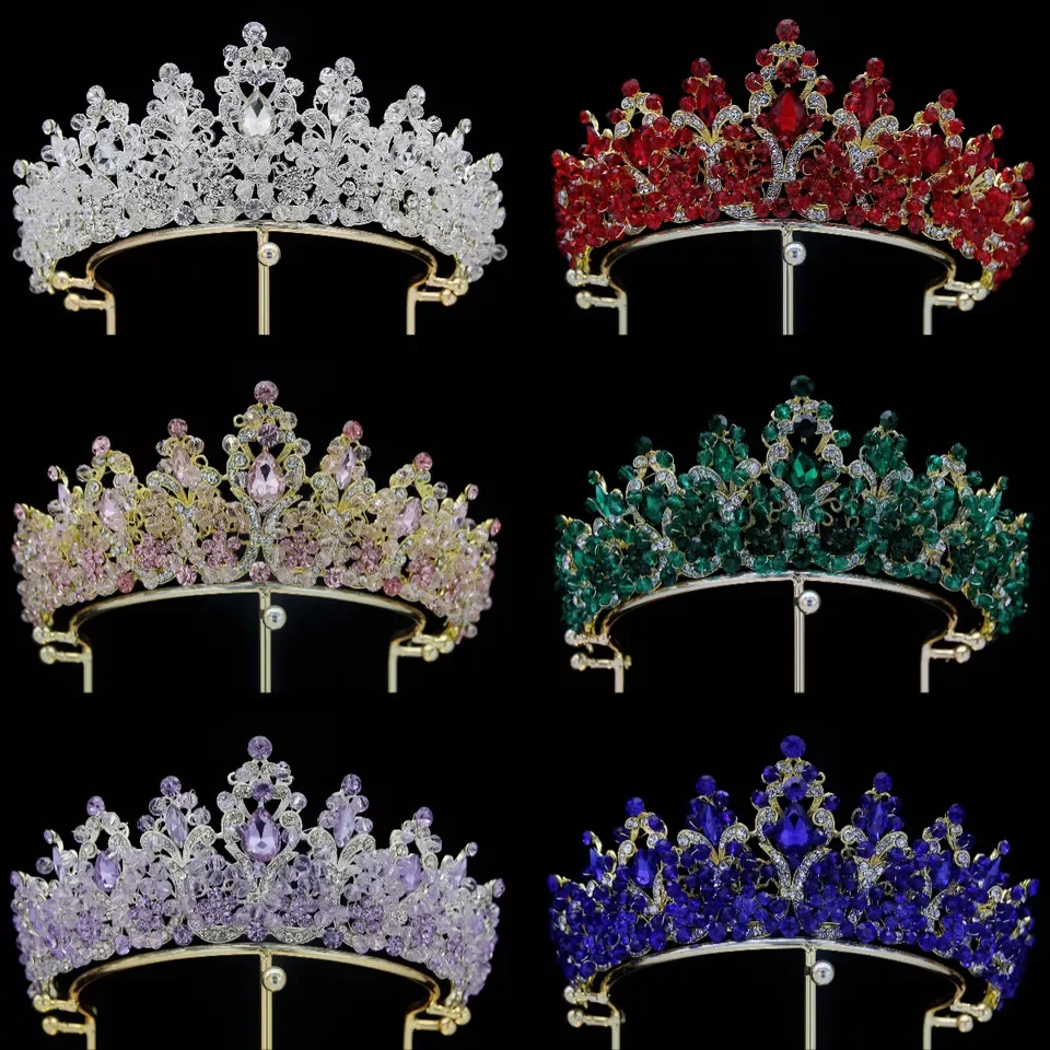 Роскошная Серебряная корона и тиара принцессы со стразами и кристаллами для свадьбы