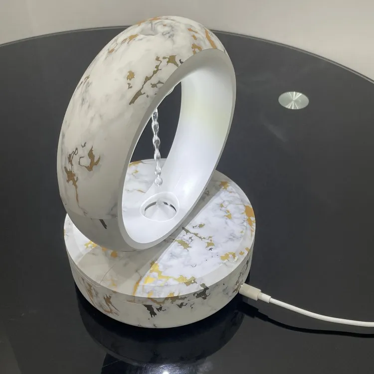 Customize brand Desktop electric smart wood anti-gravity humidifiers table lamp water drop backflow humidifiers for Home Office