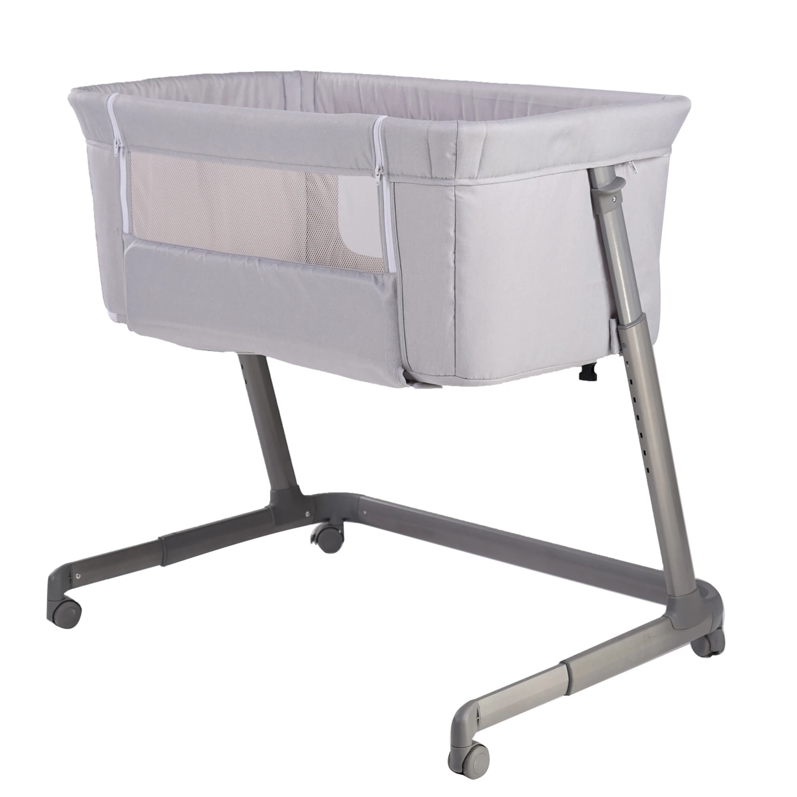 Китайская детская кроватка с зеленым, синим, серым и розовым