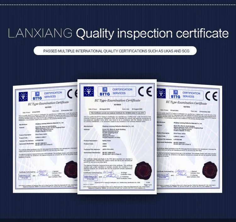 LX Custom Fashion Man Winter Hi-vis Jackets Reflective Safety Work Jacket With Reflective Strips