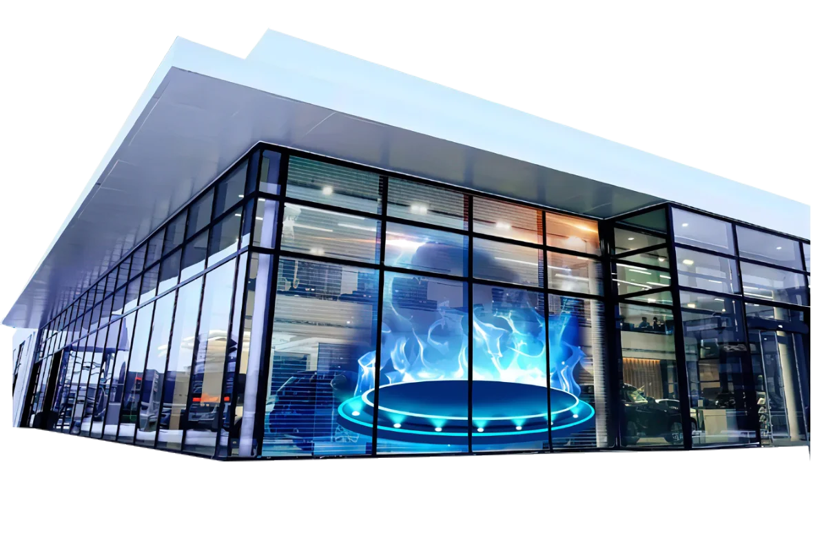 Yake Led P4 P6 P8 P10 Flexible Adhesive LED Transparent Film Screen On Glass Video Wall Clear Super Thin LED Film Display