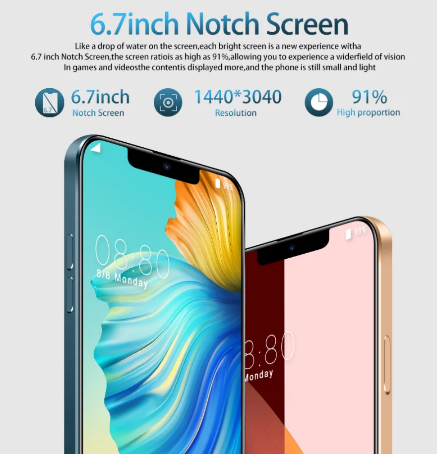  Международная версия i12pro max разблокированный телефон 12 Гб + 512 Восьмиядерный 6 7-дюймовый мобильный Android разблокировка лица