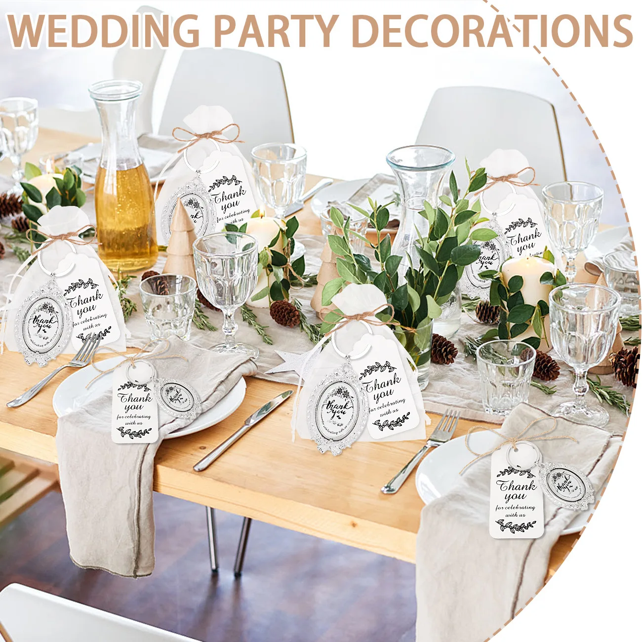 New Arrival-Wedding Favors for Guests Key chain Thank You with Tags and Organza Bags Wedding Souvenirs  & Gift for Guests Bridal