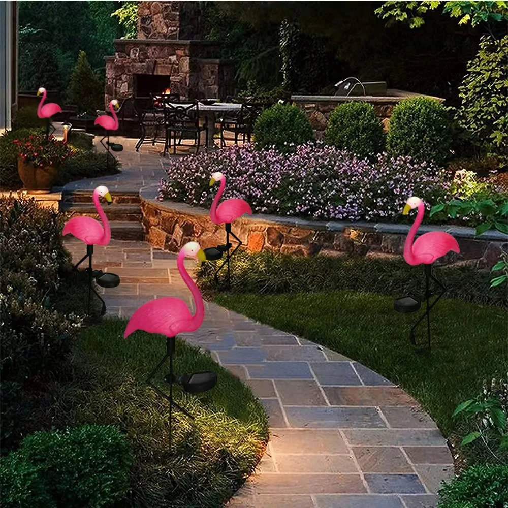 Flamingo Decorative Garden Lights New IP65 Waterproof and Solar Powered Outdoor Stake for Pathway Lawn Yard Landscape Path