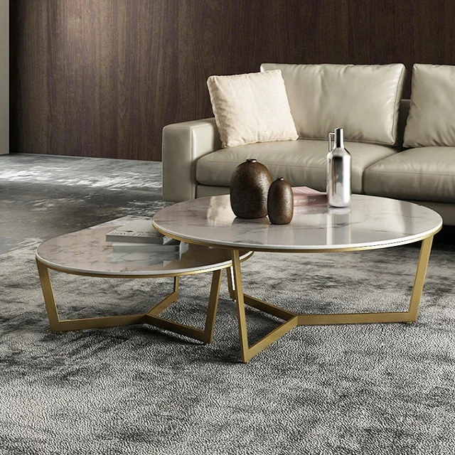 Low Price White Marble Round Coffee Tea Table For Living Room CJ-B