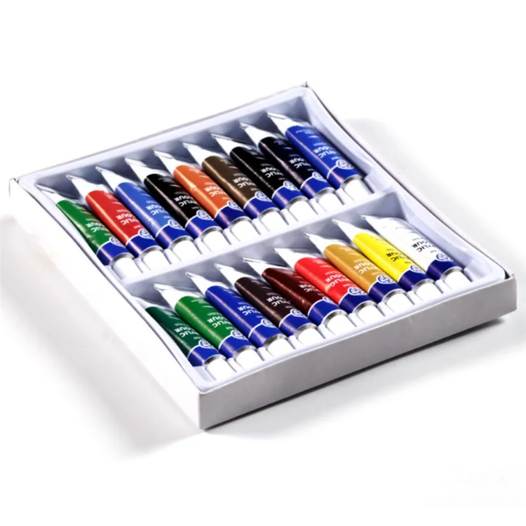 12ML Plastic Tube Different Color Non-toxic Acrylic Paint For Art Painting Fabric Drawing