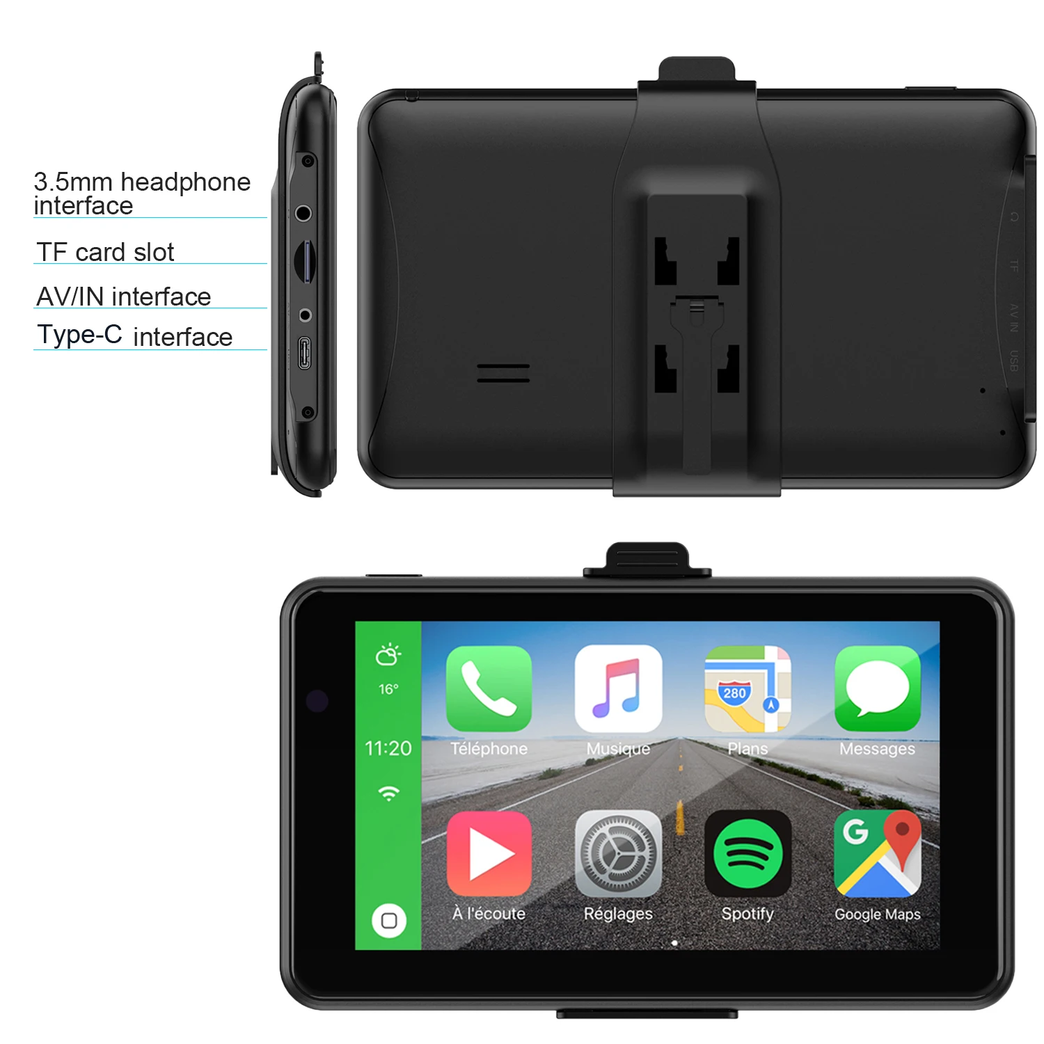 7 Inch Car Mp5 Player Carplay multimedia Radio Radio Display Android Auto Wireless FM BT5.0 Portable Carplay Screen Car Monitor
