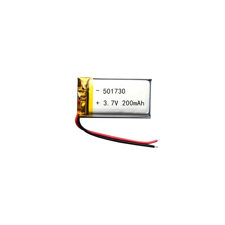 Rechargeable 501730 3.7V 200mah 0.74wh lithium polymer battery