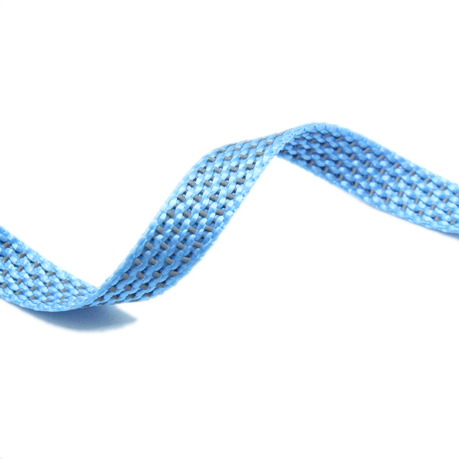 Reflective webbing yarn-dyed ribbon Nylon Double Face woven bag accessories strap nylon webbing collar for pet bag decoration