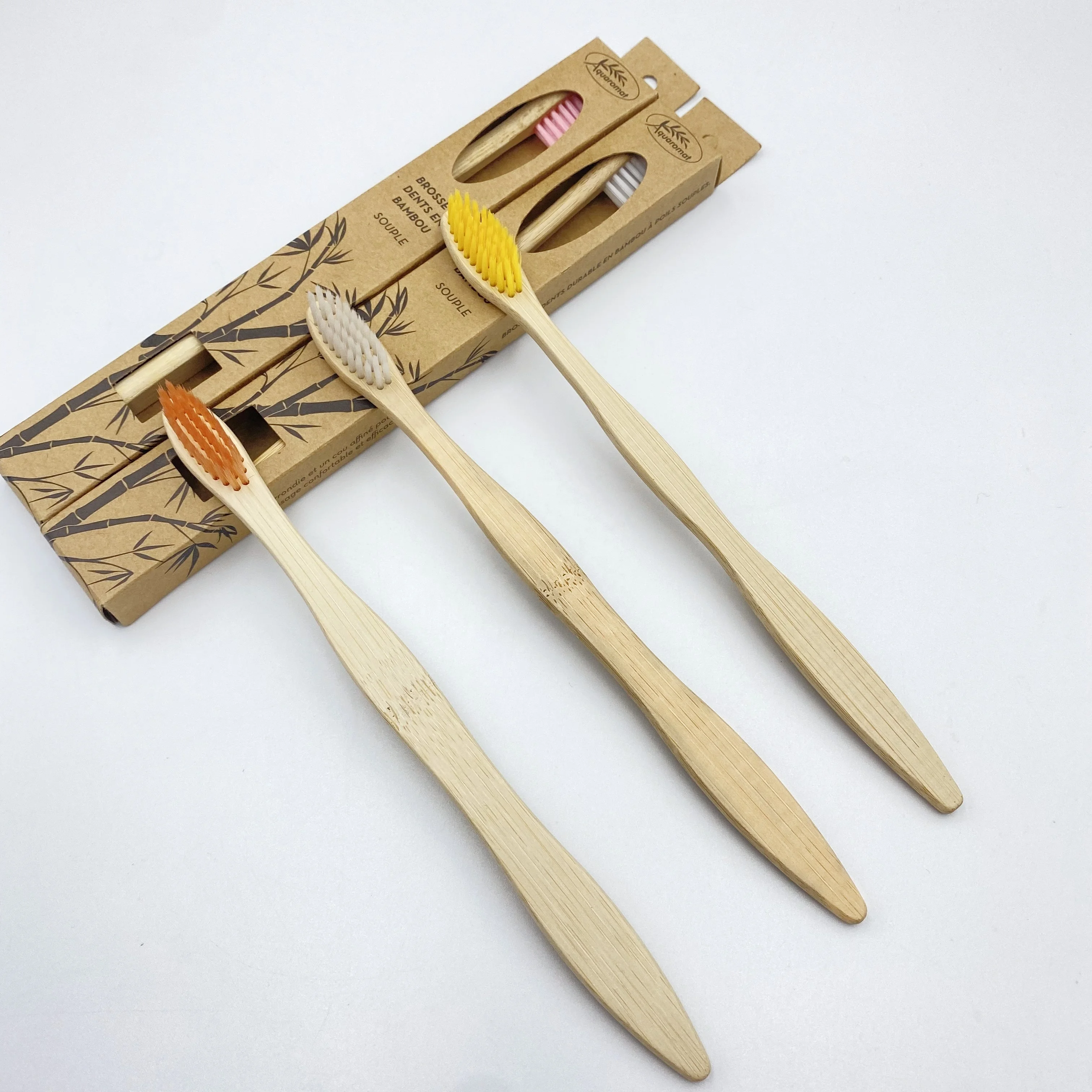 New Bamboo Toothbrush Biodegradable 100% Eco Friendly Wood Bamboo Toothbrush for Travel