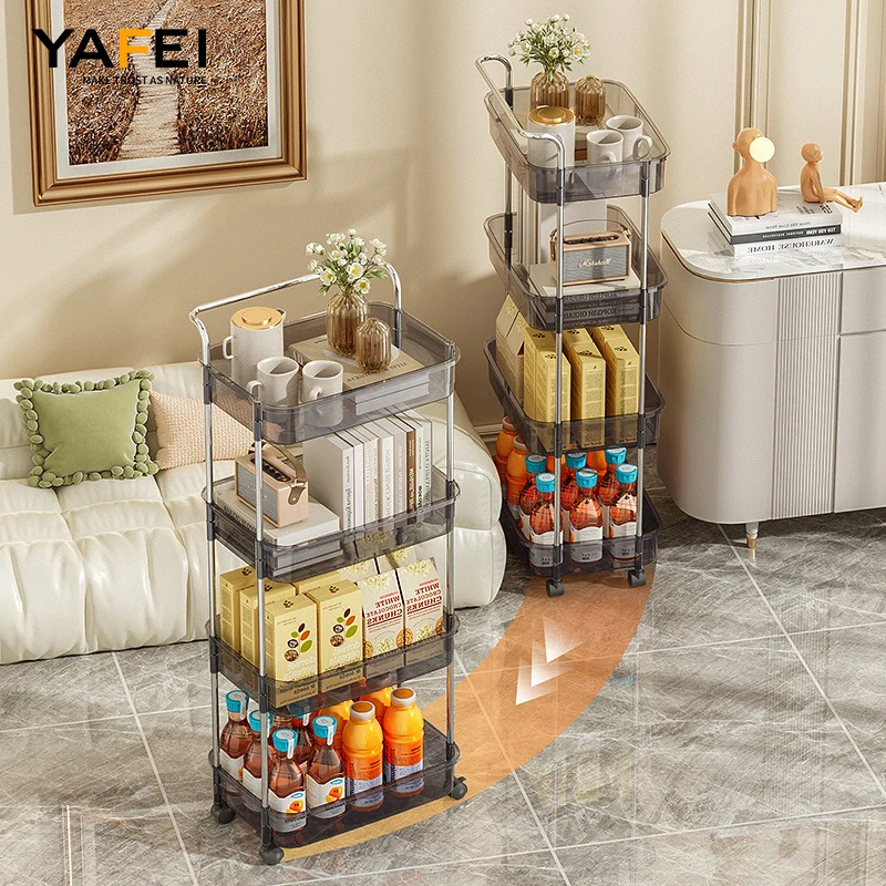 Large Capacity Practical Bathroom Kitchen Tool Storage Plastic Kitchen Tool Storage Plastic Rolling Cart