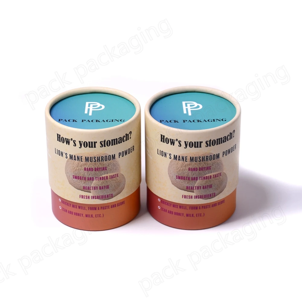 High Quality Custom round Cylinder paper tube pink coffee packaging eco-friendly coffee and snack box