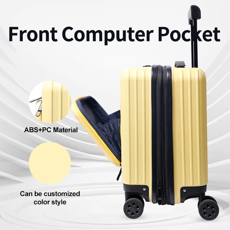 Mini small airline customer trolley universal carry-on luggage wheel trolley suitcase luxury set with travel bag