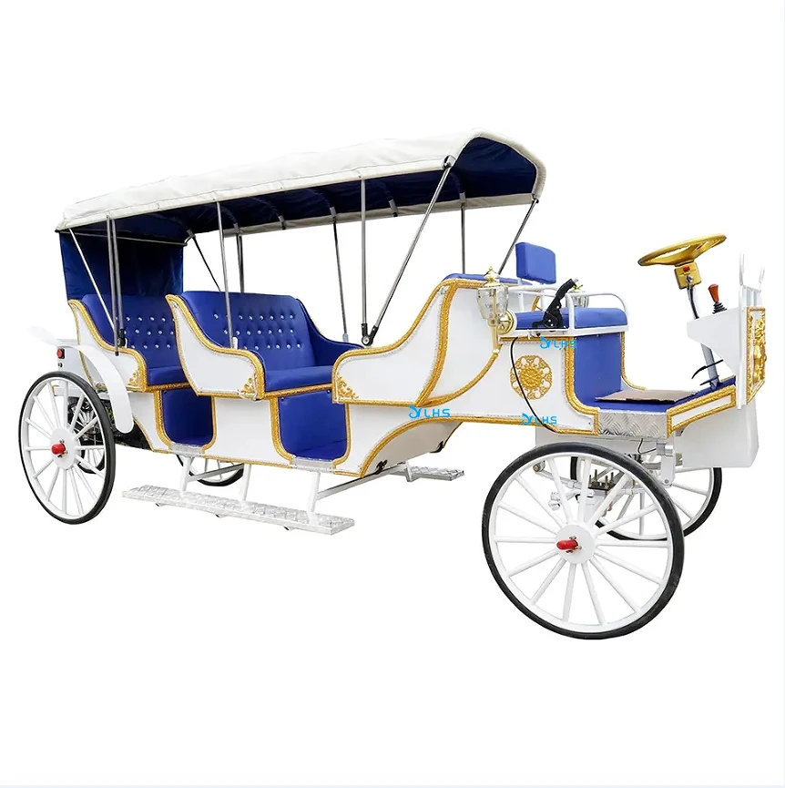 Discount price sightseeing horse cart elegant electric royal horse wagon victoria horse carriage on sale