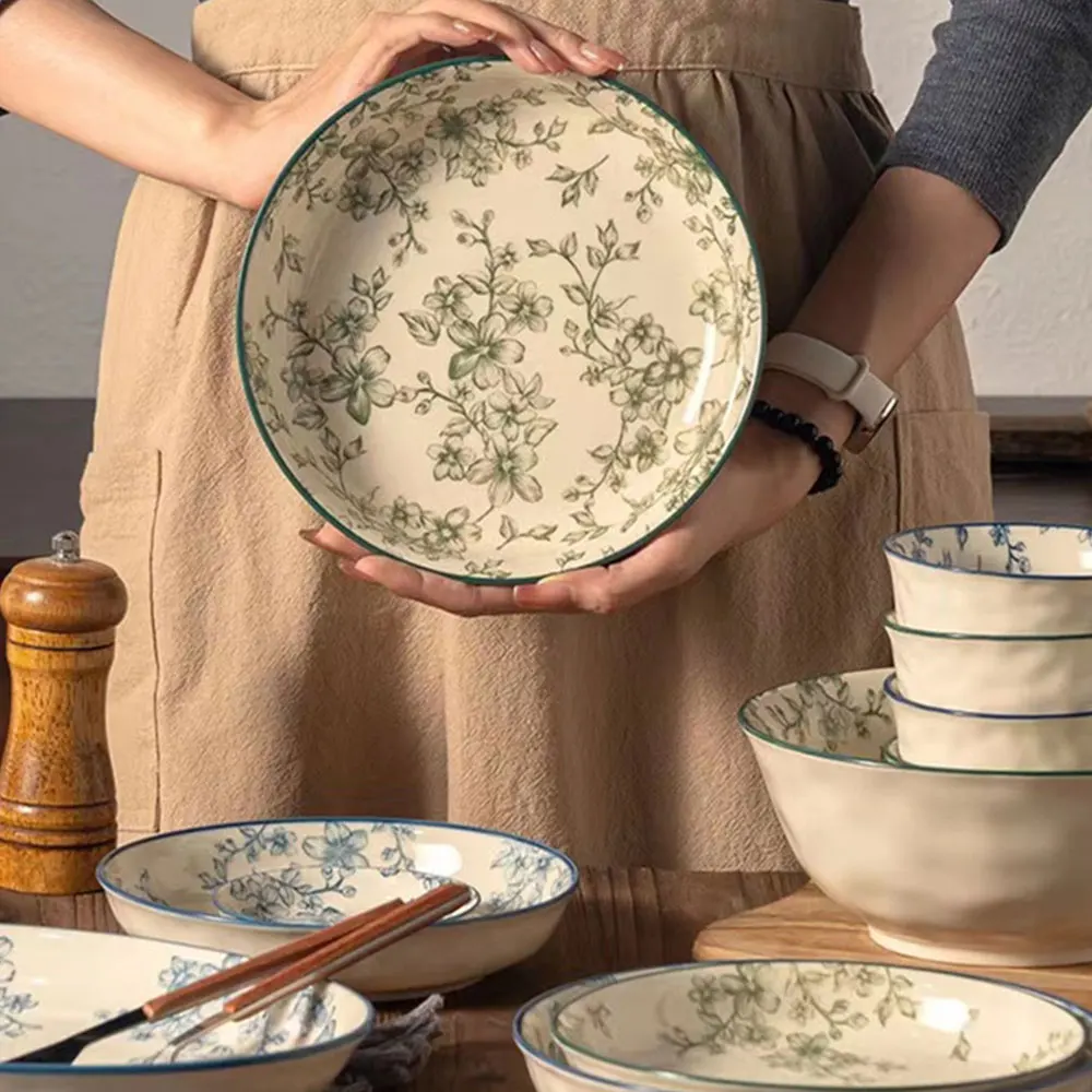 Customized Logo Dinnerware Set Porcelain Dinner High Quality Blue Dinnerware Sets Luxury Porcelain Royal