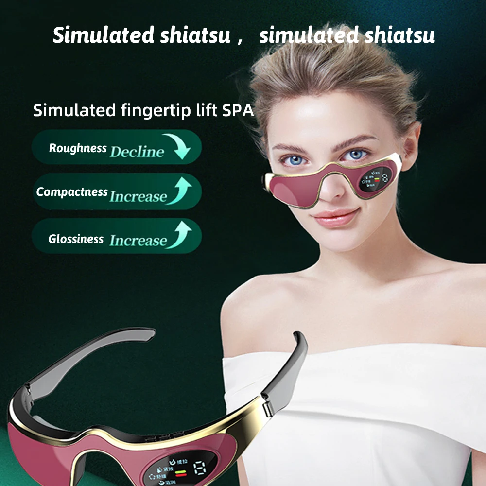 Under Eyes Red Light Therapy Massager Glasses,Microcurrent Eye face led red light Beauty Device Eyes Bag