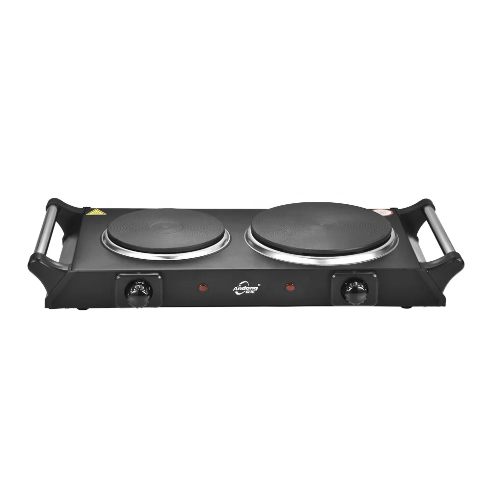 
2 burner new cooking tools black electric cooker electric cooking stove with handle 
