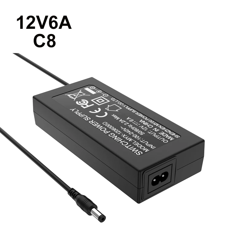 12v 6a ac power adapter 72w desktop adaptor 24v 3a 15v 4.8a dc power supply