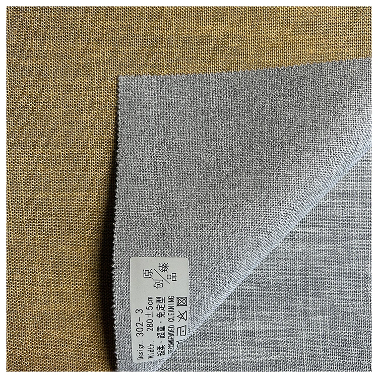Luxury Linen 100% Shading Blackout Coated Hotel Curtain Fabrics Easy Care Curtain Materials China