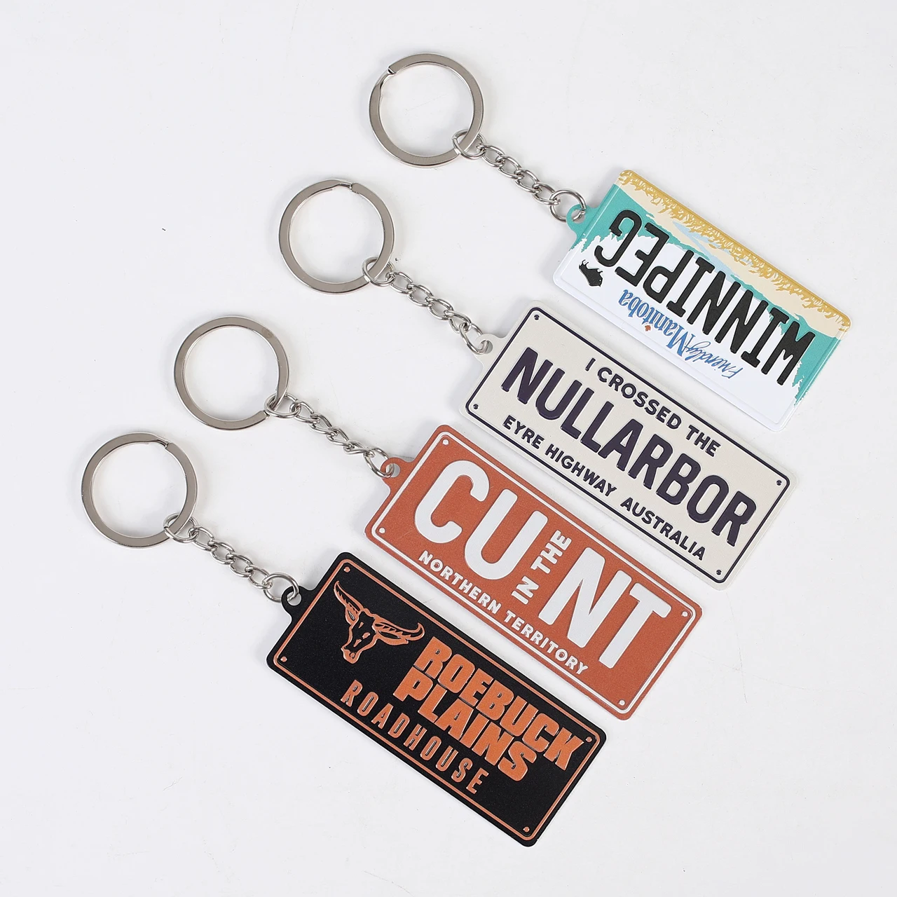 Custom Embossed Design Metal Car Number Plate Keychain Aluminum Key Chain License Plate Keychain for Promotion Gift