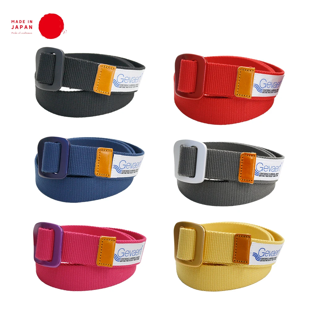 
[ Gevaert ] Aluminium Friction Buckle Tape Belt - Made in Japan 
