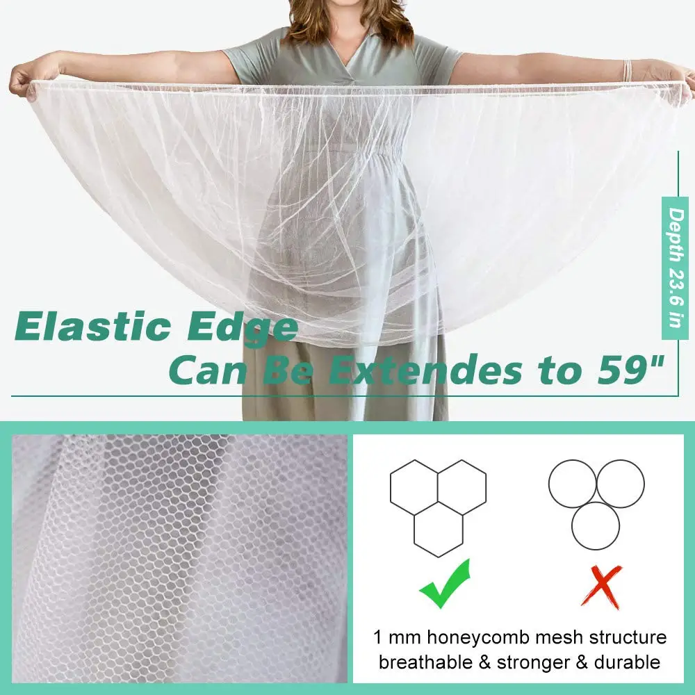 2 Pack Universal Fit Baby Stroller Mosquito Net,  Bug Net for Strollers, Bassinets & Cradles