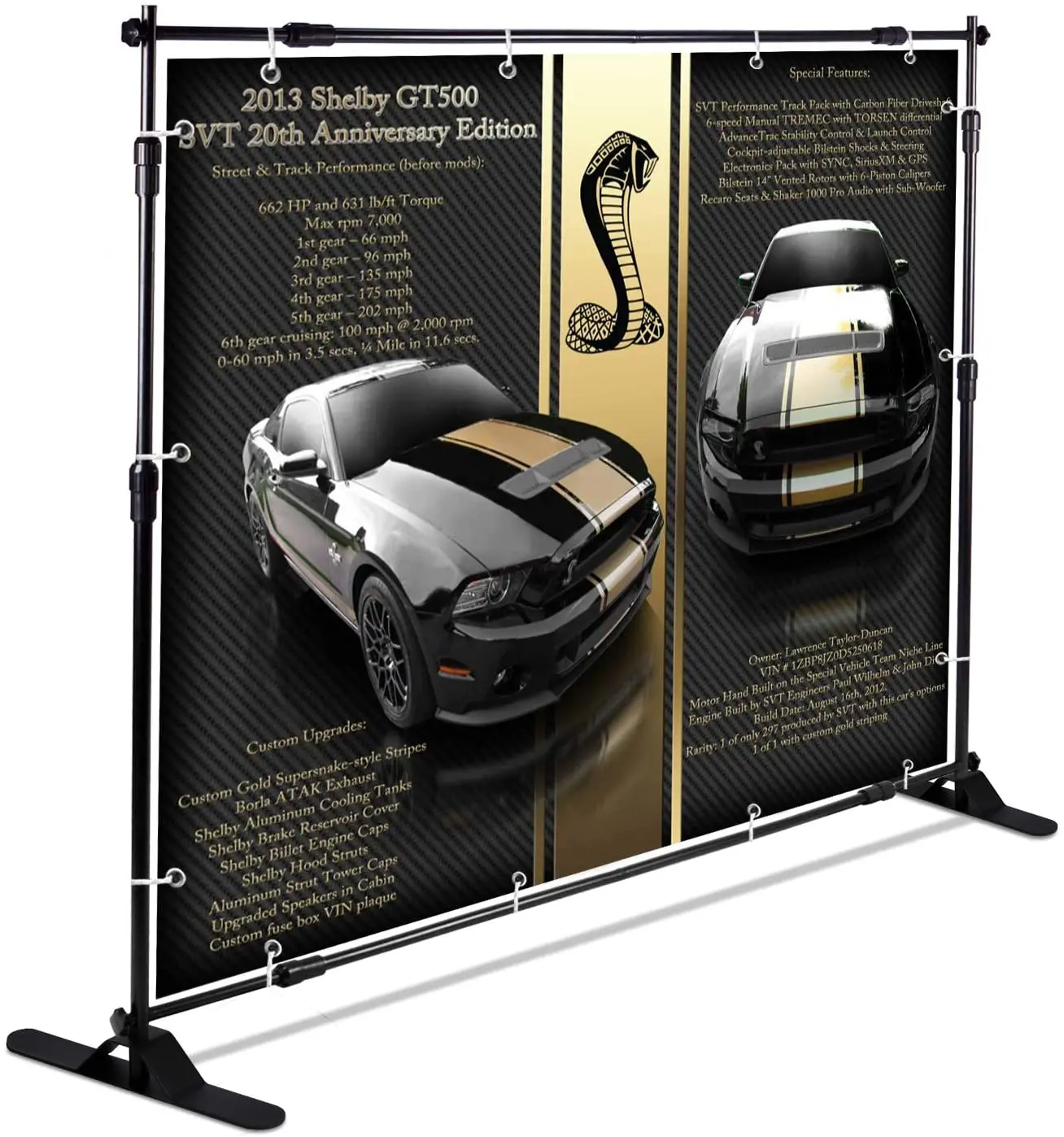 8ft 10ft Exhibition Aluminum Adjustable Back Drop Banner Stand for Advertising