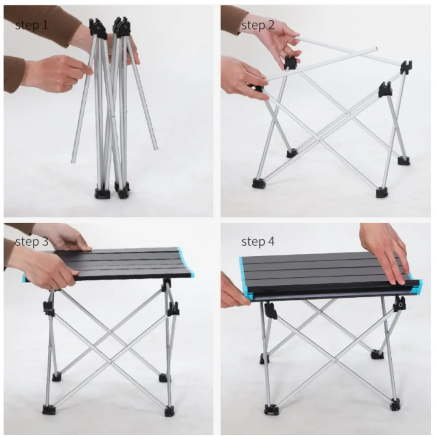 Ultralight Aluminum Frame Roll up Camping Table Portable Folding Camping Desk for Outdoor Picnic Party BBQ barbecue